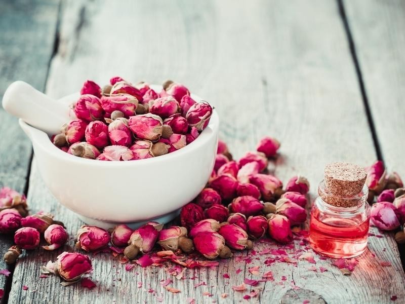 Learn how using rose essential oil can improve your physical and mental health. Good for your body - apply to your face and hair to improve skin texture and overall condition.